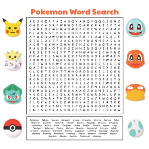 Printable Pokemon Word Search Puzzles - Printable JD