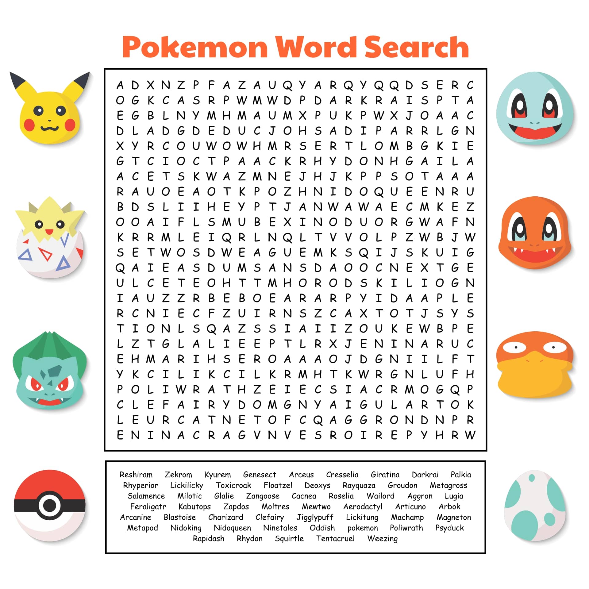 Printable Pokemon Word Search Puzzles_59211