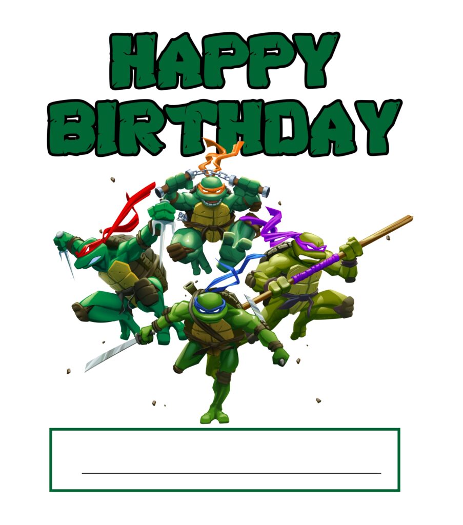 Printable TMNT Birthday Cards Birthday Printable JD