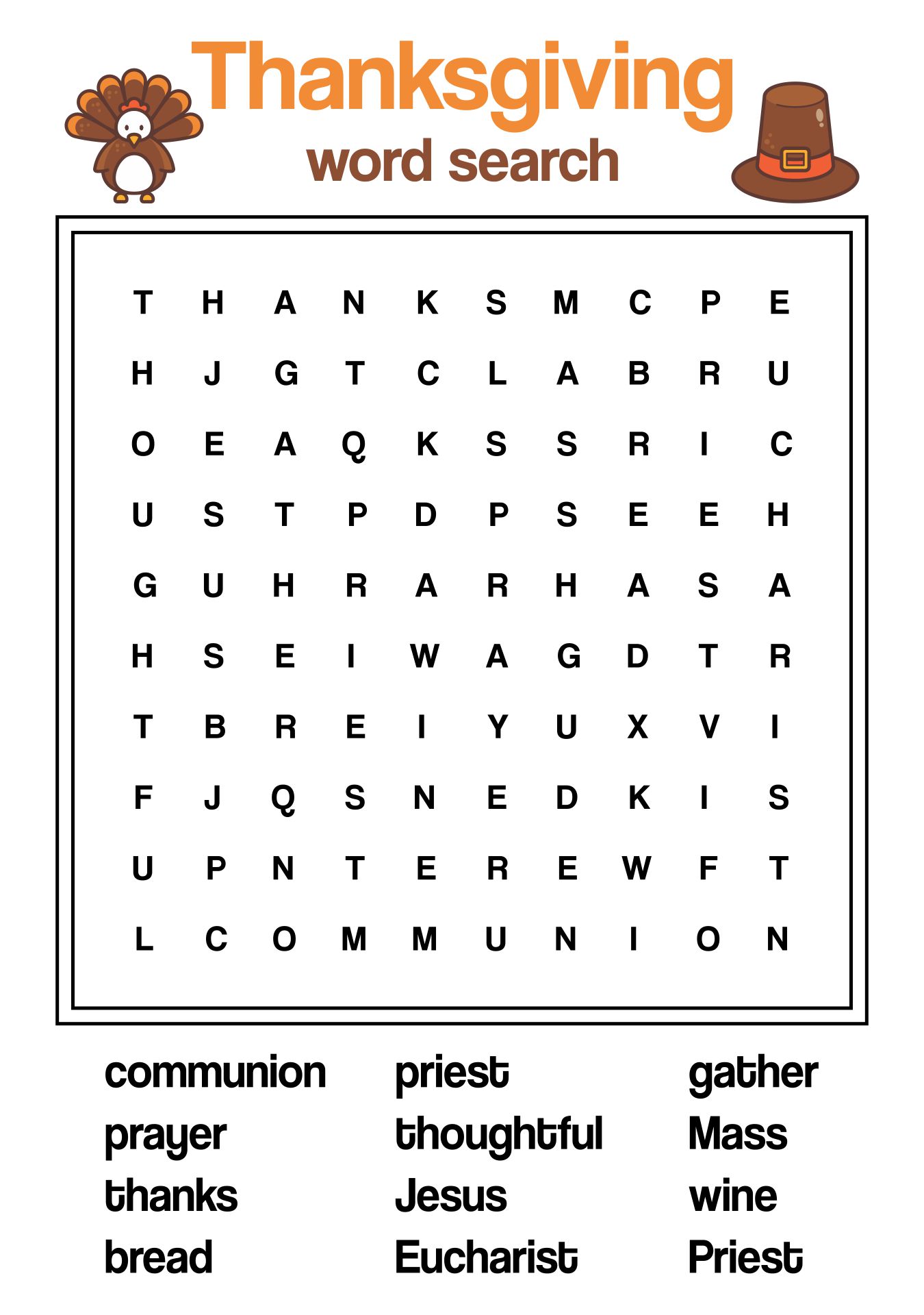 Printable Thanksgiving Word Searches 2nd Grade - Printable JD