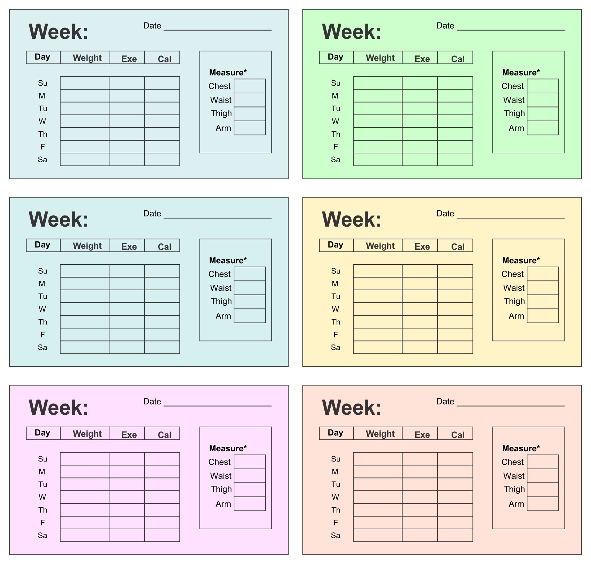 Printable Weight Watchers Sheets_63084