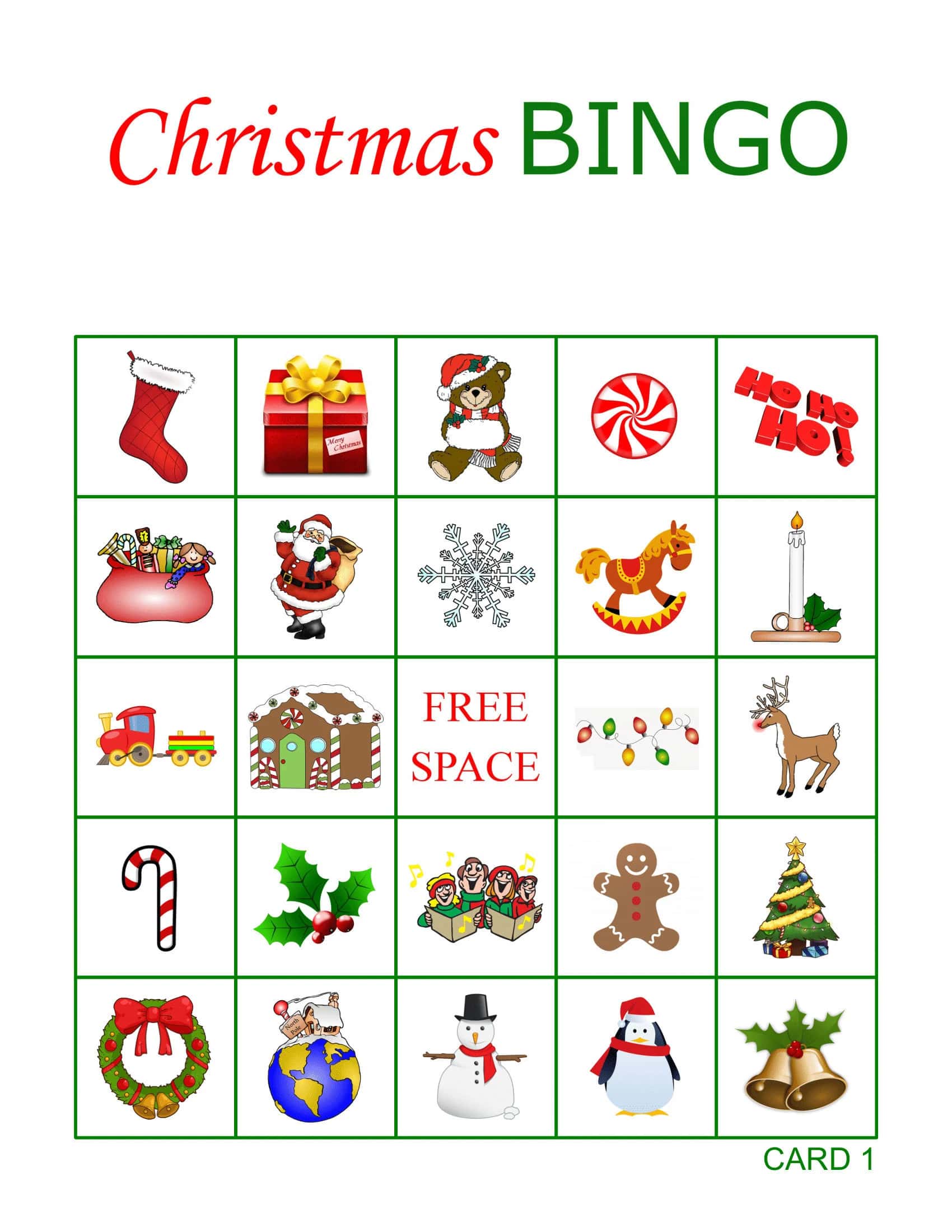 Free Printable Christmas Bingo Cards - Printable JD