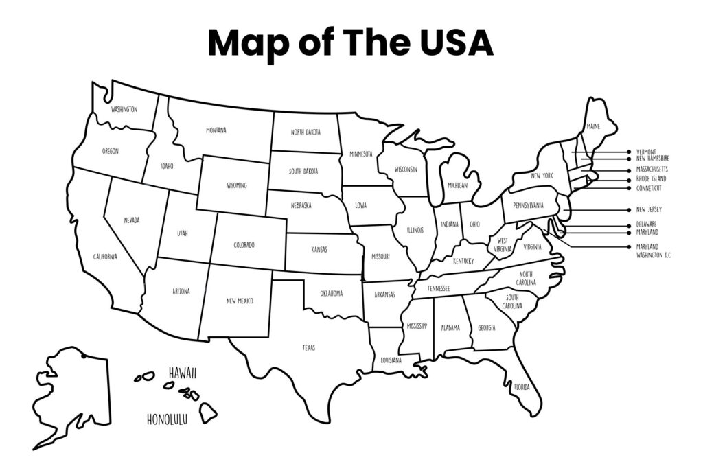 Printable All 50 States Map - Printable JD