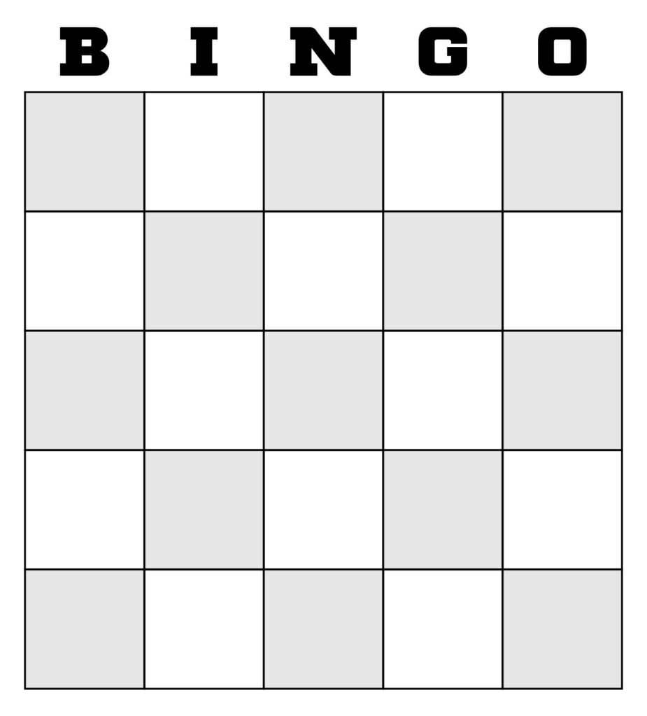 Printable Custom Bingo Card Template - Printable JD