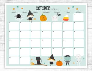 Printable Halloween Calendar_93524