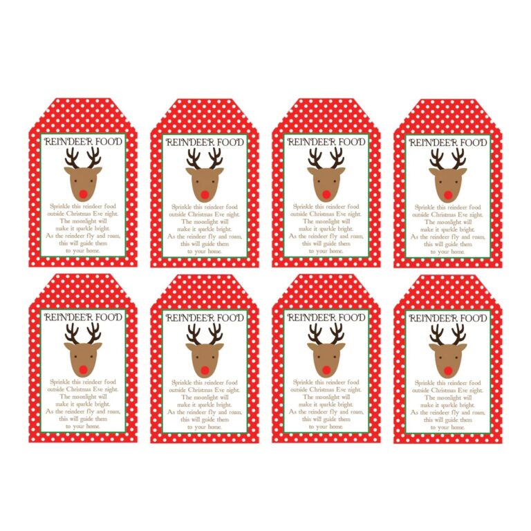 Printable Magic Reindeer Food Labels - Printable Jd