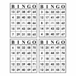 Printable Paper Bingo Sheets - Printable JD