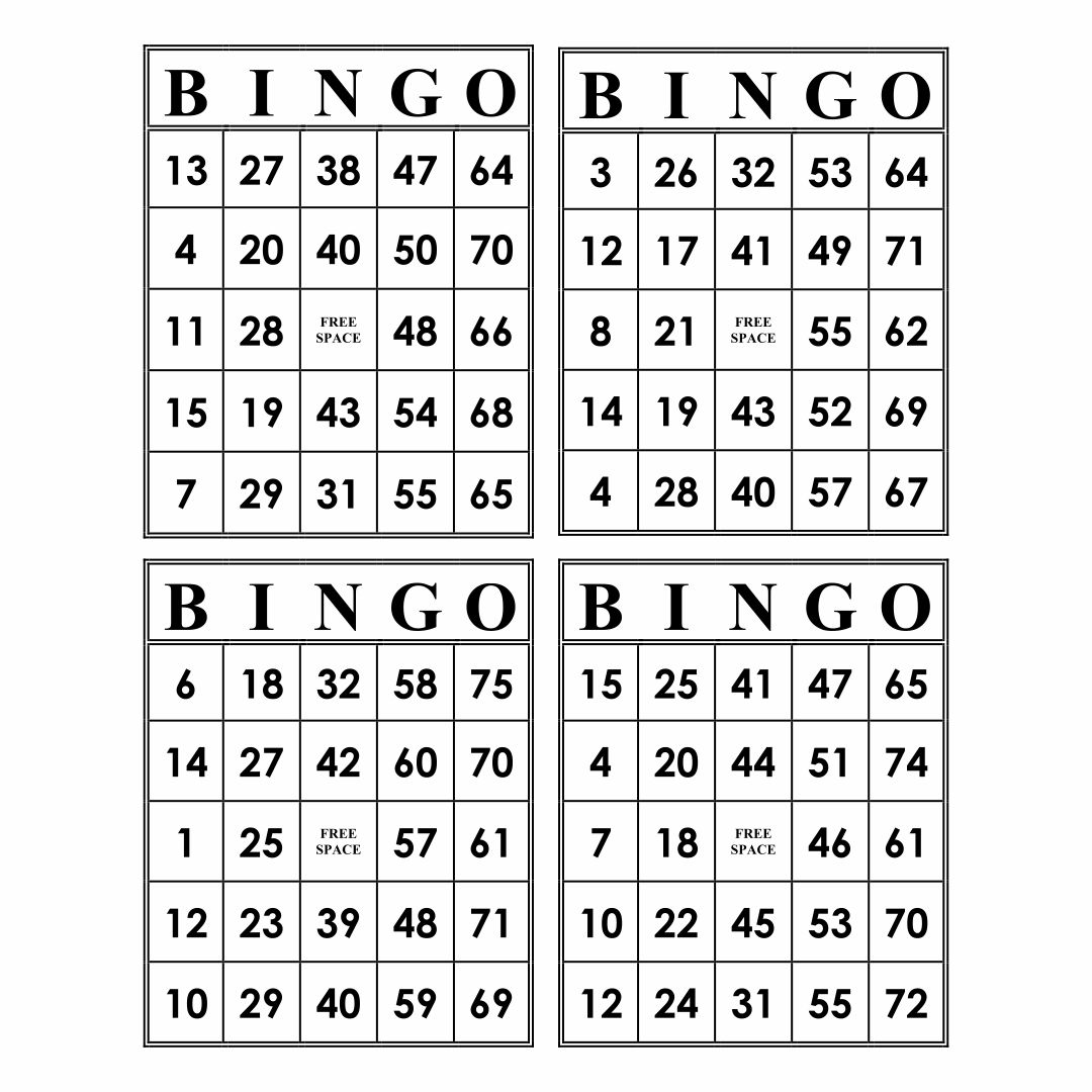 Printable Paper Bingo Sheets - Printable JD