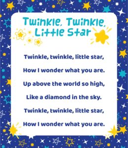 Printable Twinkle Twinkle Little Star Poem - Printable JD