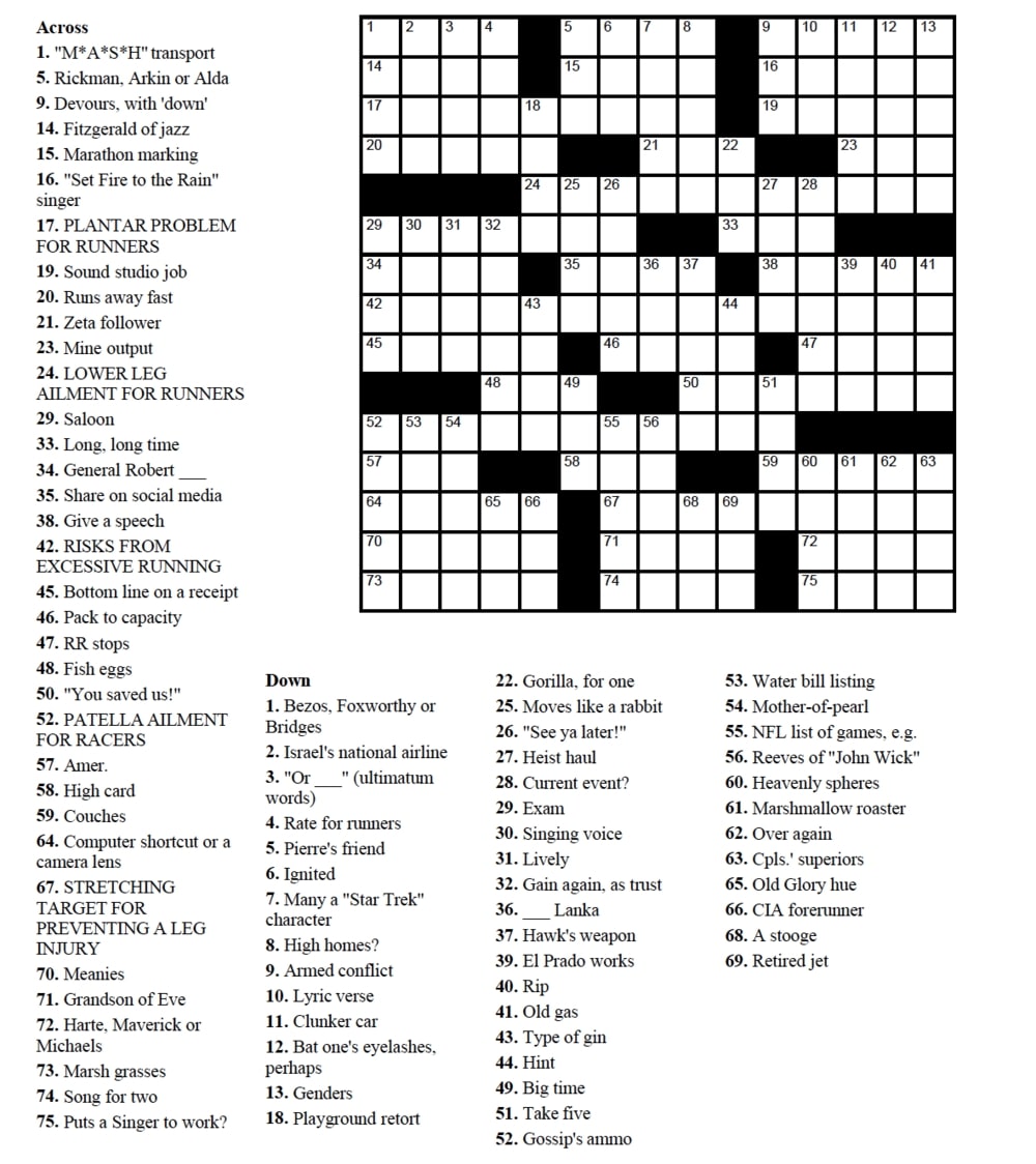 Crossword Puzzles With Answers Printable_96200