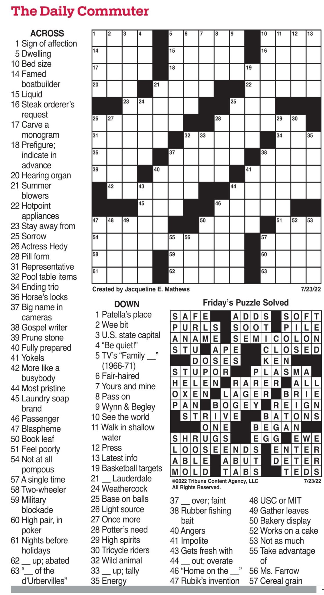 Daily Commuter Crossword Puzzles Printable - Printable JD