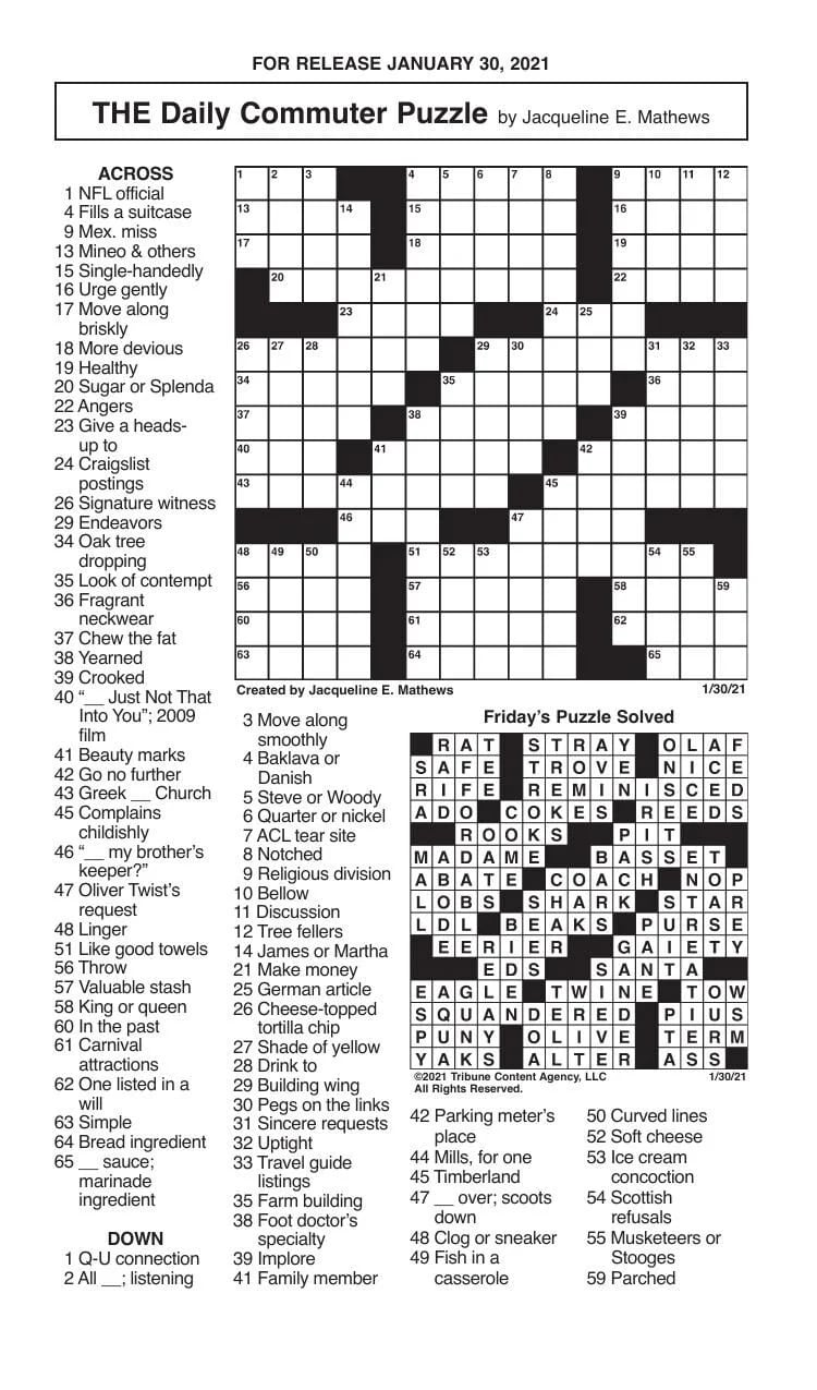 Daily Commuter Crossword Puzzles Printable_92500