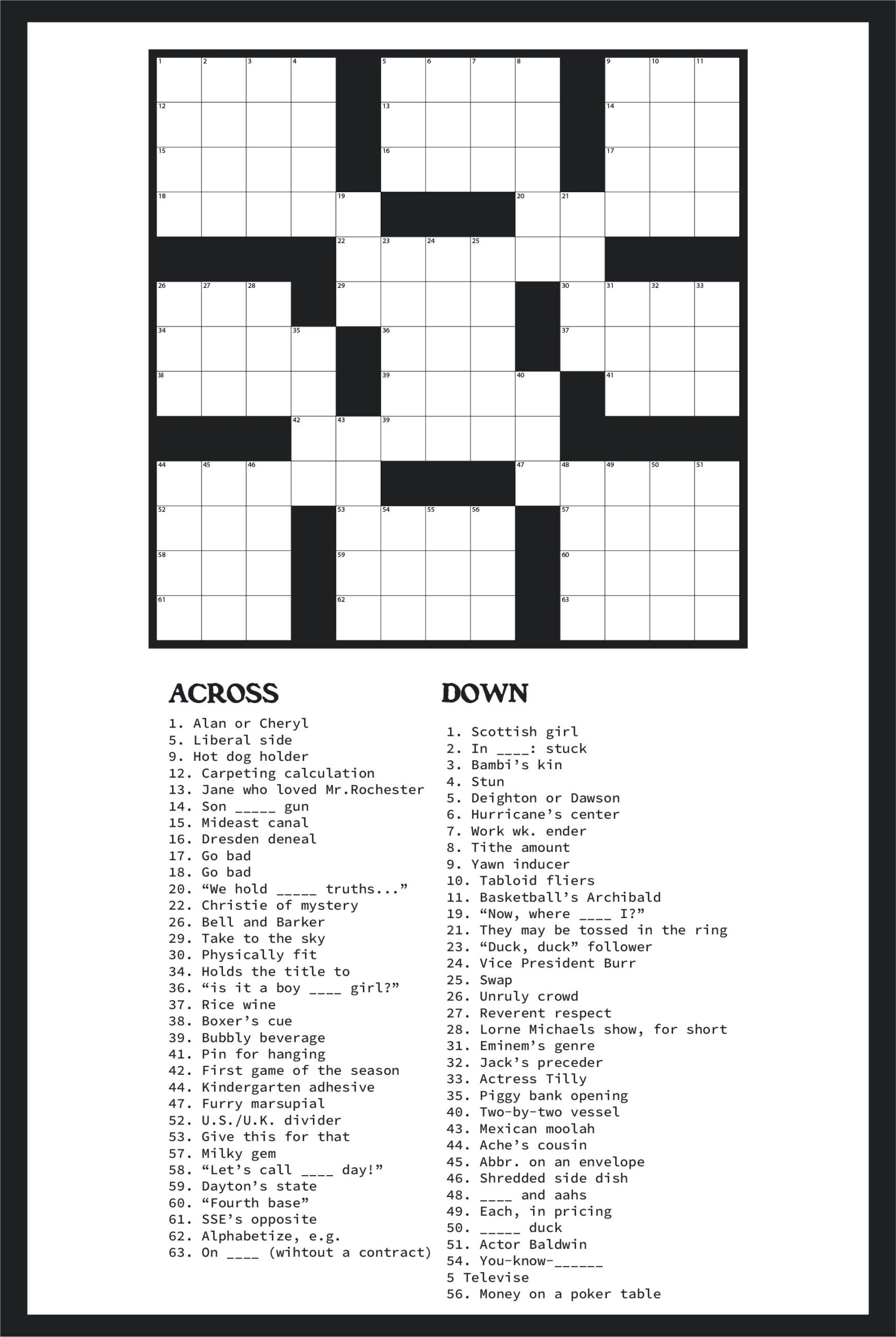 Easy Adult Crossword Puzzles Printable_93607