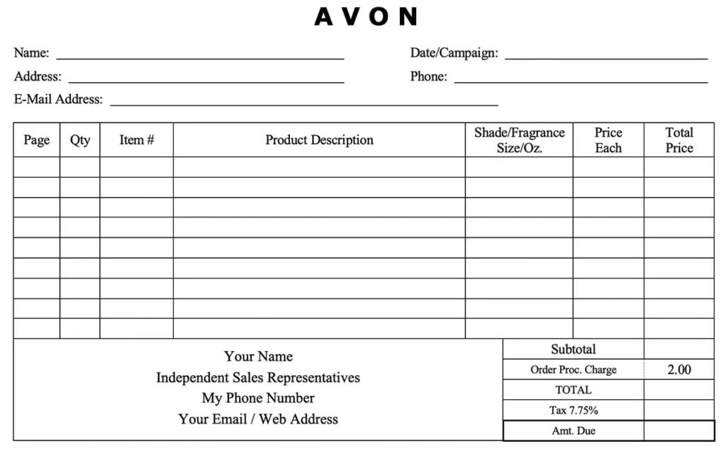 Free Printable Avon - Printable JD