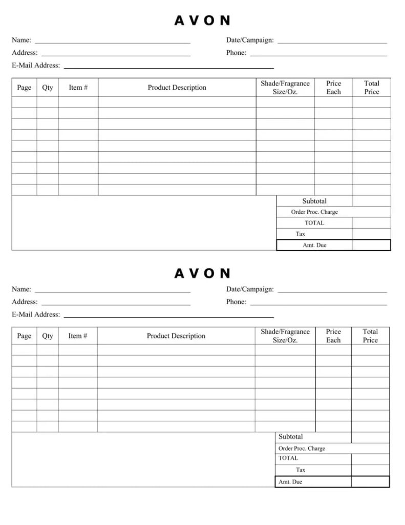 Free Printable Avon - Printable JD