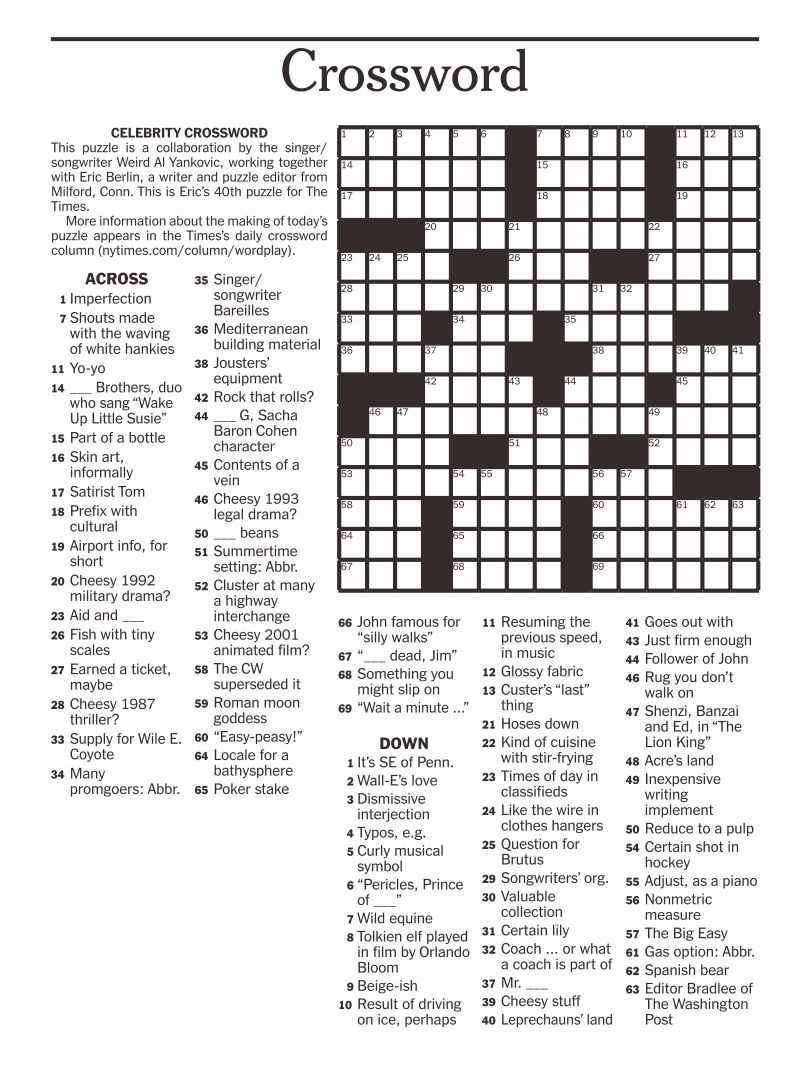 Free Printable Crossword Puzzles For Seniors_41950