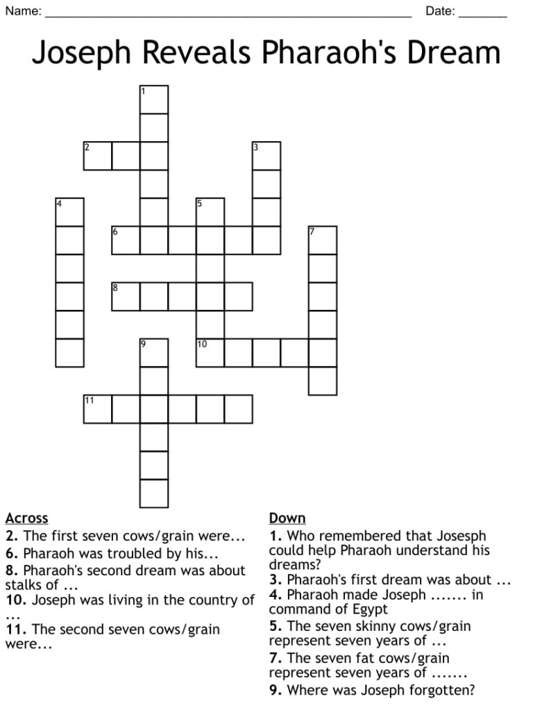 Free Printable Joseph Crossword Puzzles Printable JD