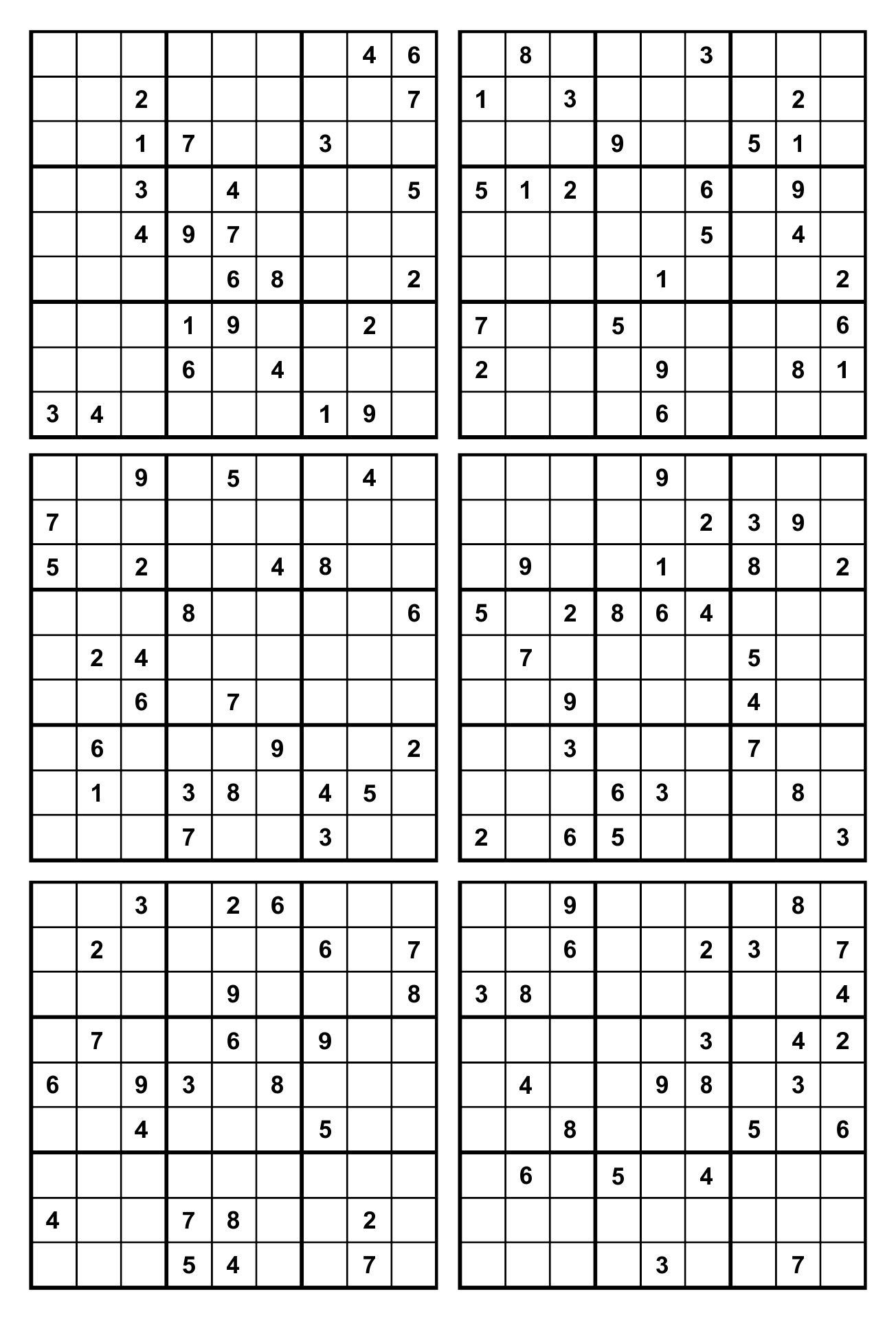Free Printable Sudoku 6 Per Page_15290