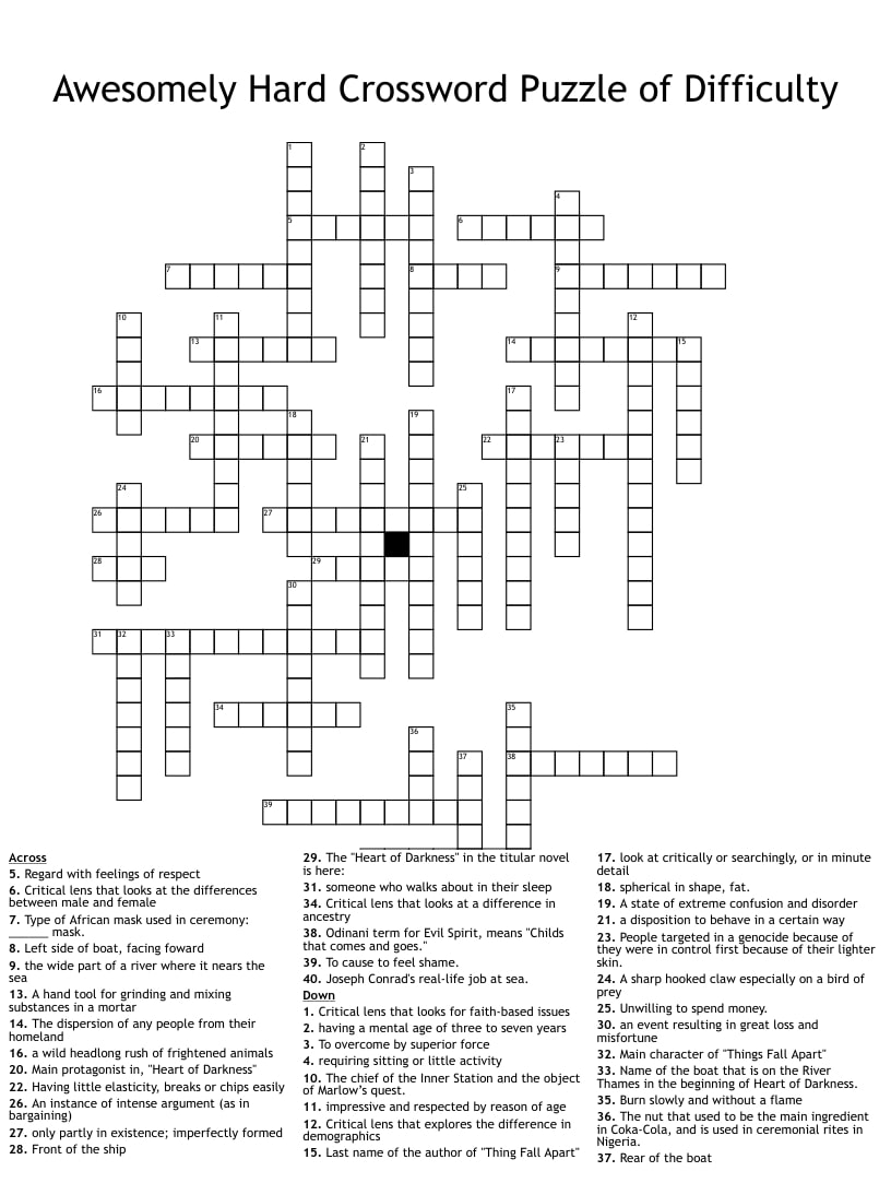 Hard Crossword Puzzles Printable_85160
