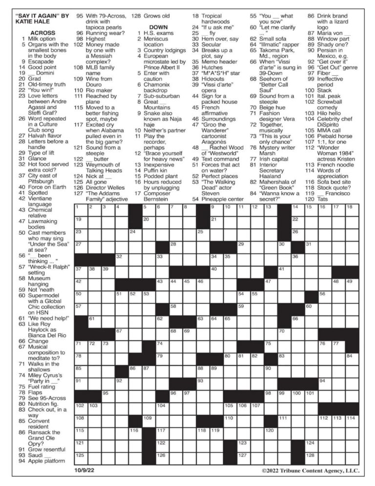 Los Angeles Times Sunday Crossword Printable Printable JD