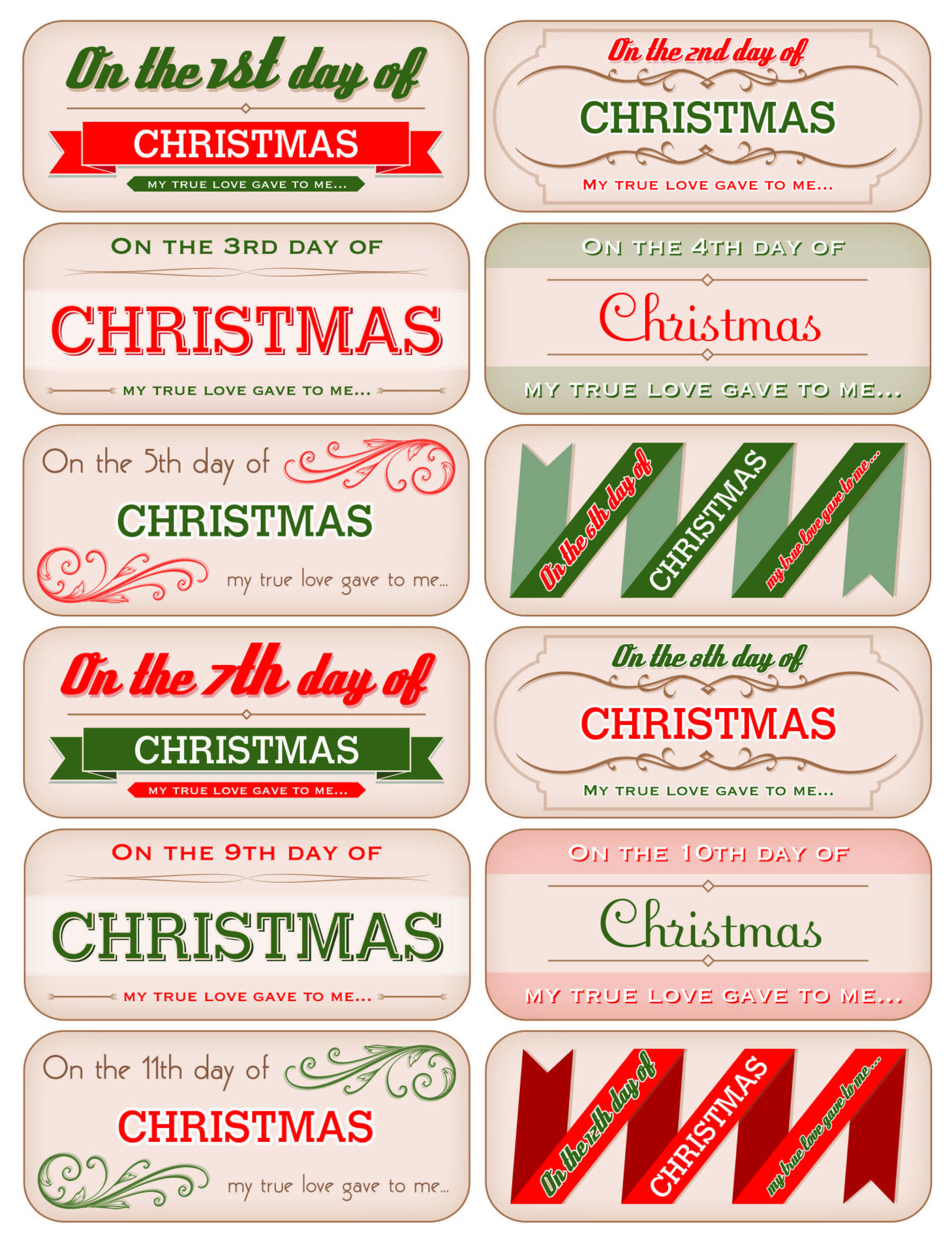 Printable 12 Days Of Christmas Tags_49382