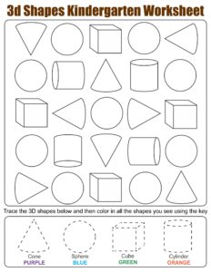 Printable 3D Shapes Worksheets Kindergarten - Printable JD