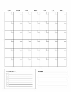 Printable Blank Monthly Calendar Template - Printable JD