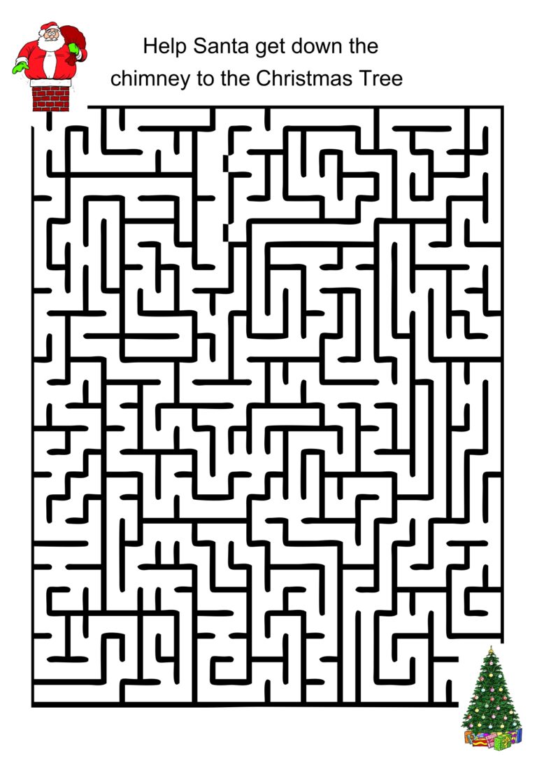 Printable Christmas Tree Maze Hard - Printable JD