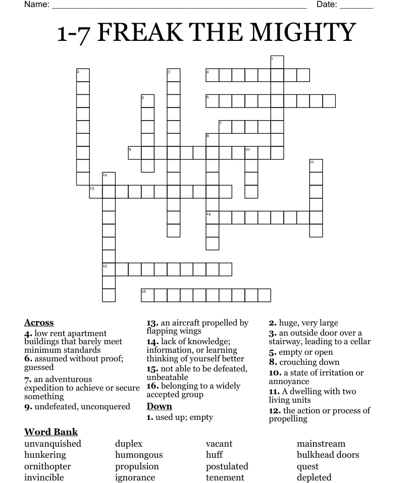 Printable Crossword Puzzles 1-7_93601