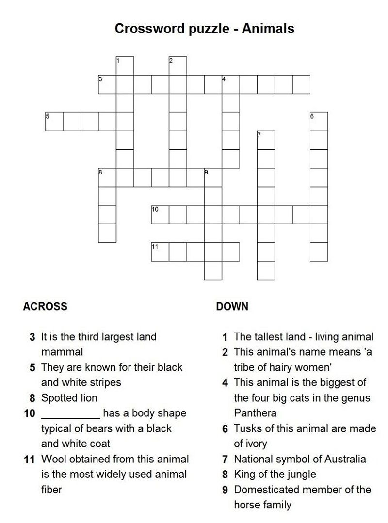 Printable Crossword Puzzles Australia_581600