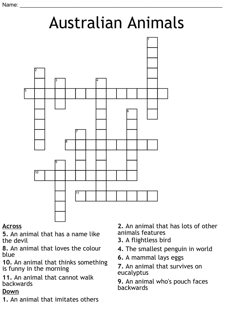 Printable Crossword Puzzles Australia_81536