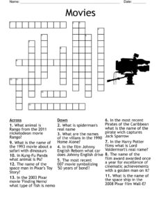 Printable Crossword Puzzles For Teens_42600