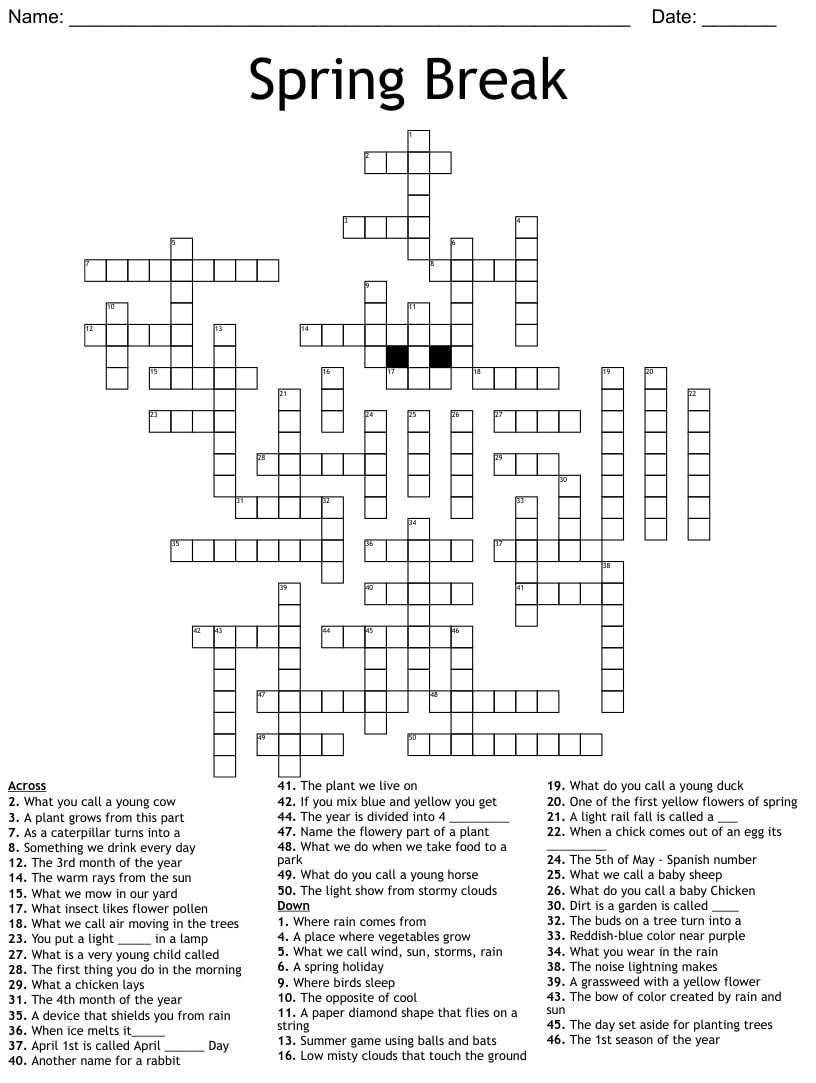 Printable Crosswords With Answer Key_58217