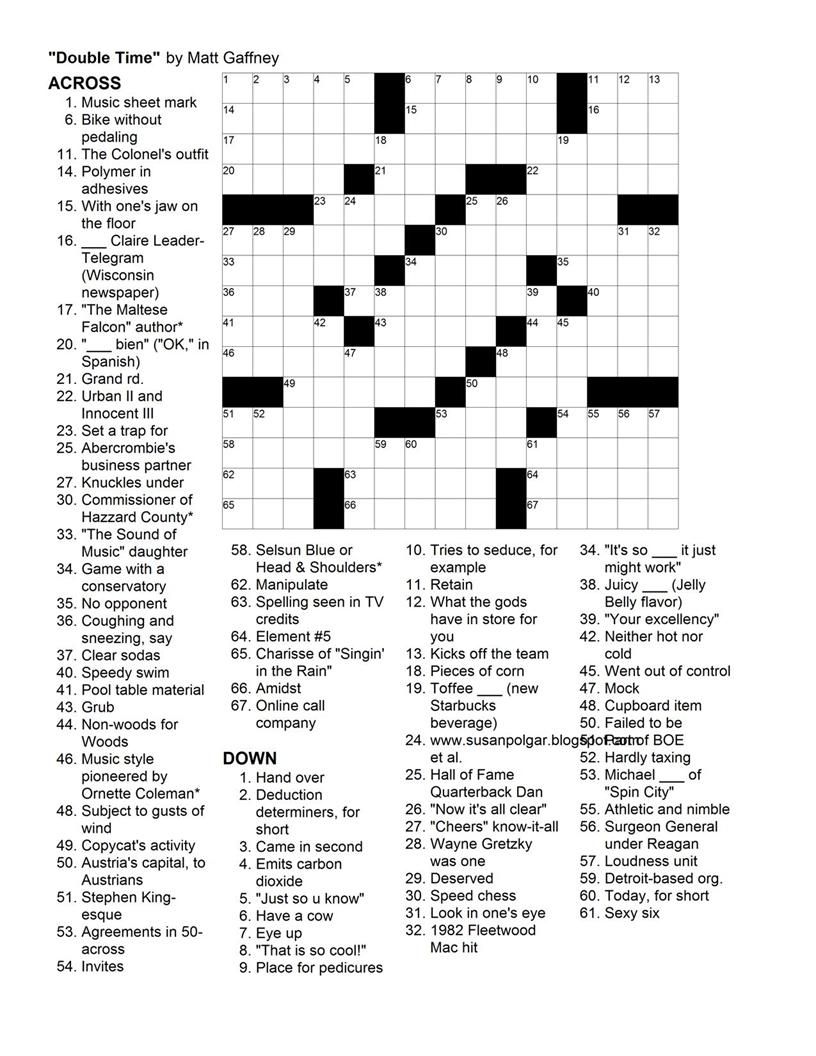 Printable Crosswords With Answer Sheet_55260