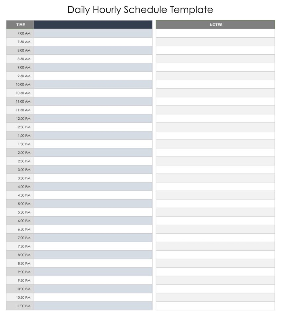 Printable Daily Schedule By Hour - Printable JD