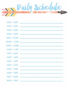 Printable Daily Schedule By Hour_96582