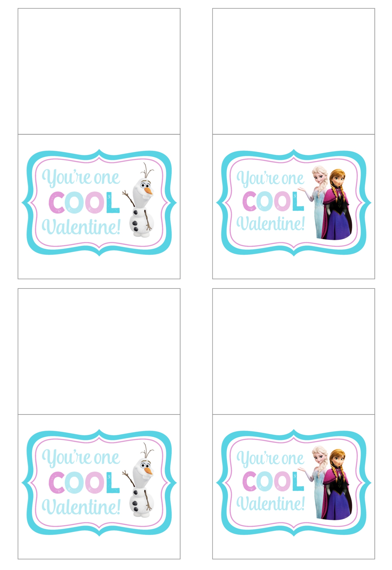 Printable Frozen Valentine Cards Printable JD