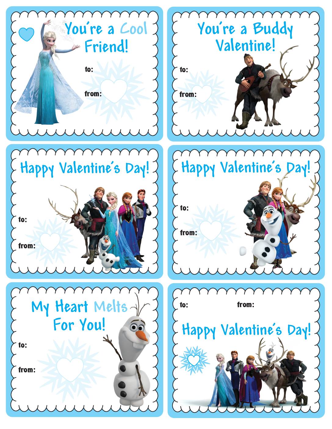 Printable Frozen Valentine Cards Printable JD