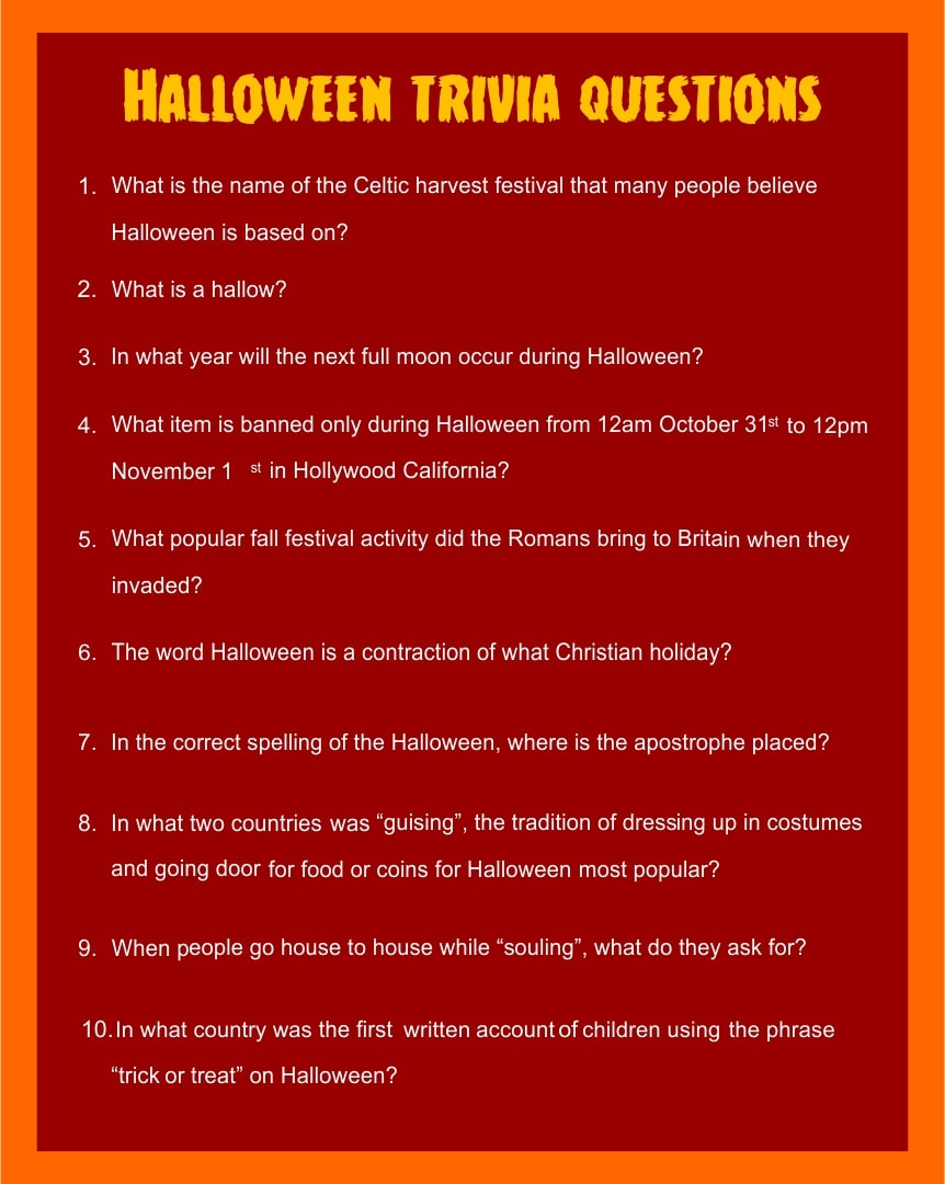 Printable Halloween Trivia And Answers_41803