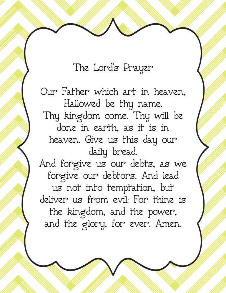 Printable Lord S Prayer Craft - Printable JD