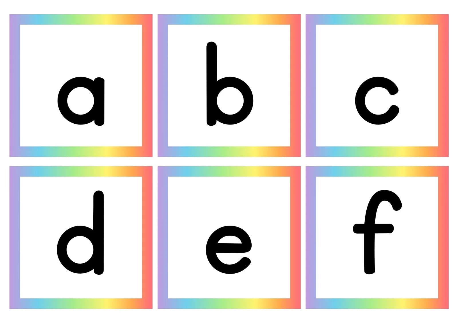 Printable Lower Case Alphabet Flash Cards_14833