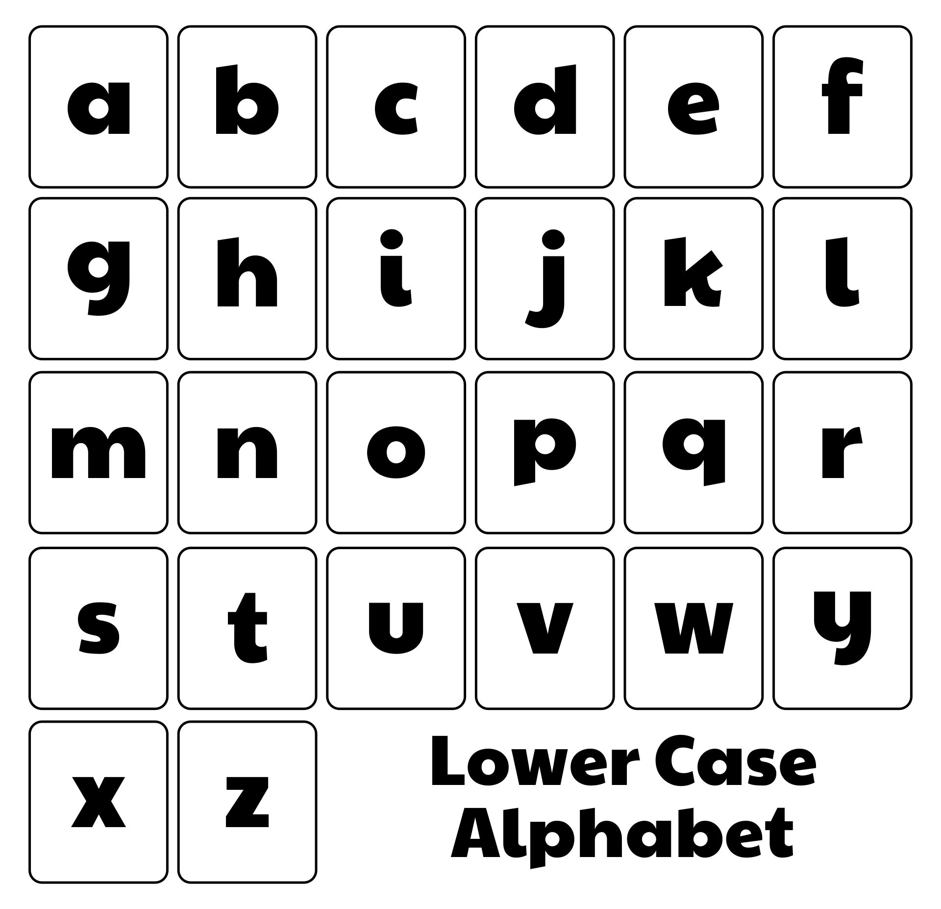 Printable Lower Case Alphabet Flash Cards_60284