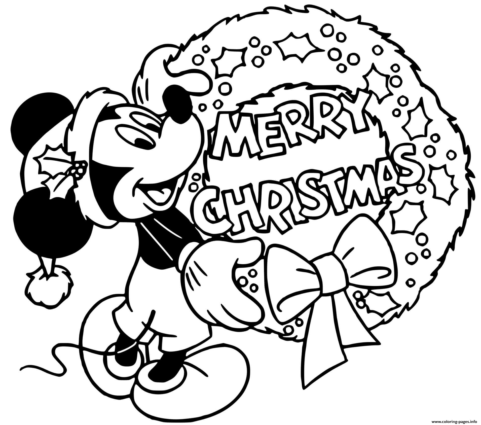 Printable Mickey Mouse Christmas Coloring Sheets_51692