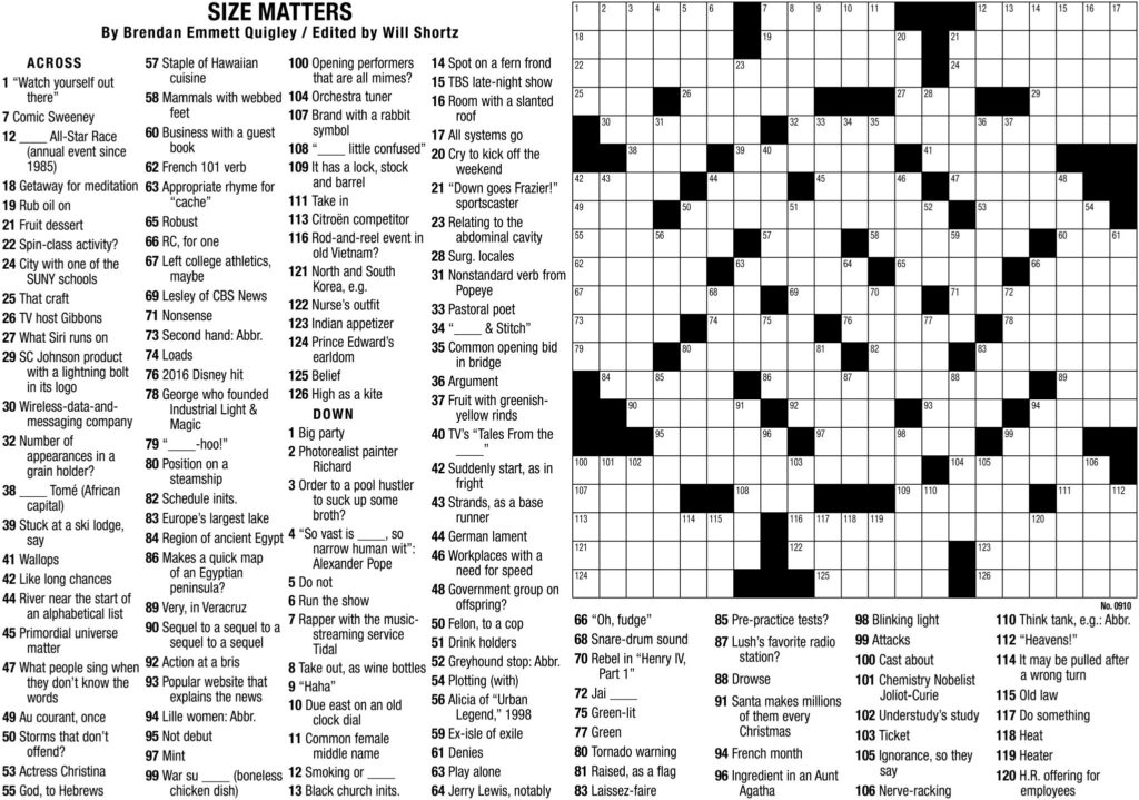 Printable NYT Sunday Crossword Puzzles Printable JD