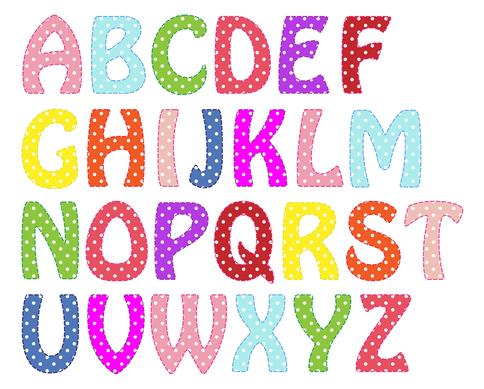 Printable Polka Dot Alphabet Letters - Printable JD