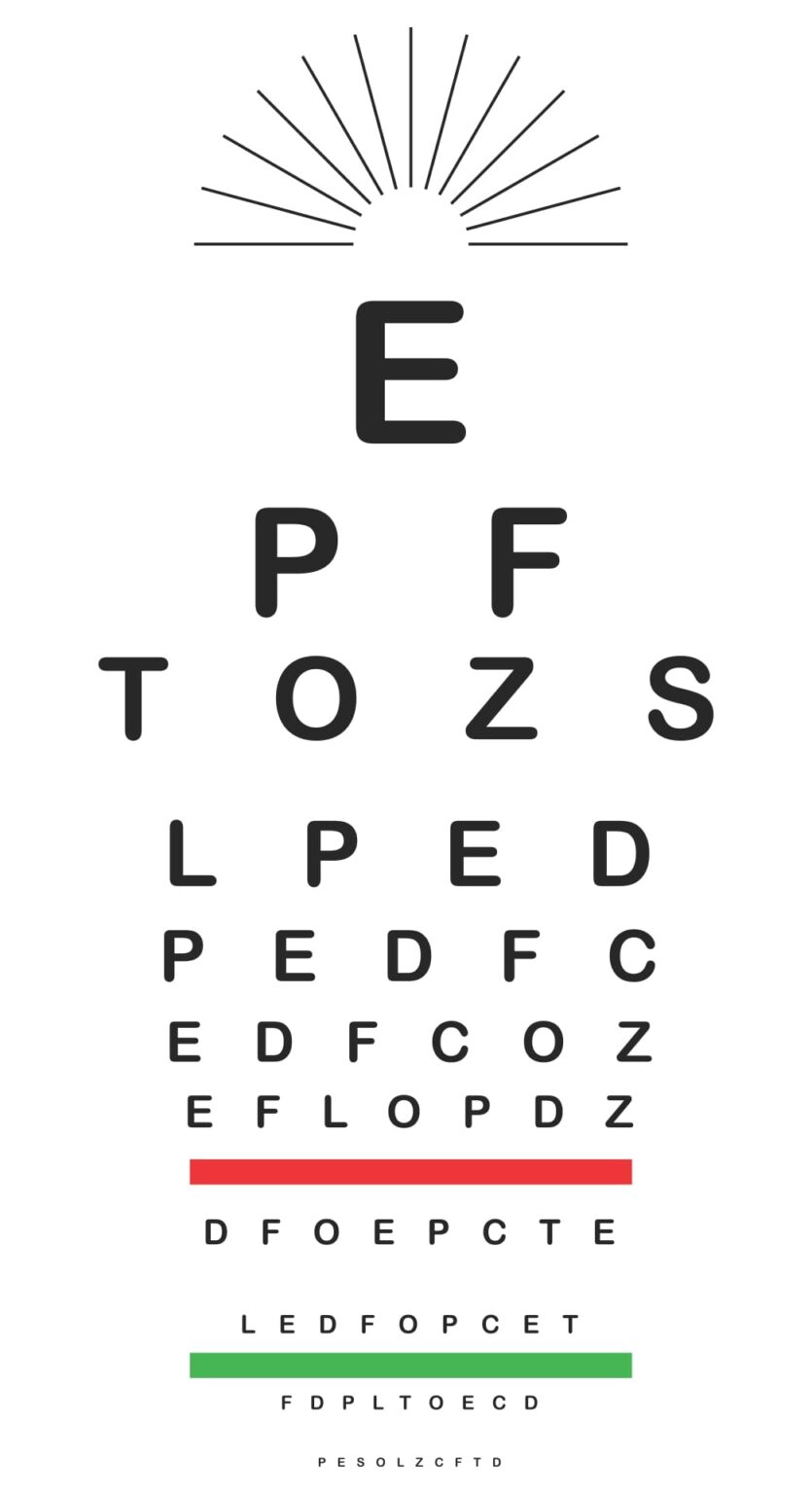 Printable Snellen Eye Chart Printable JD