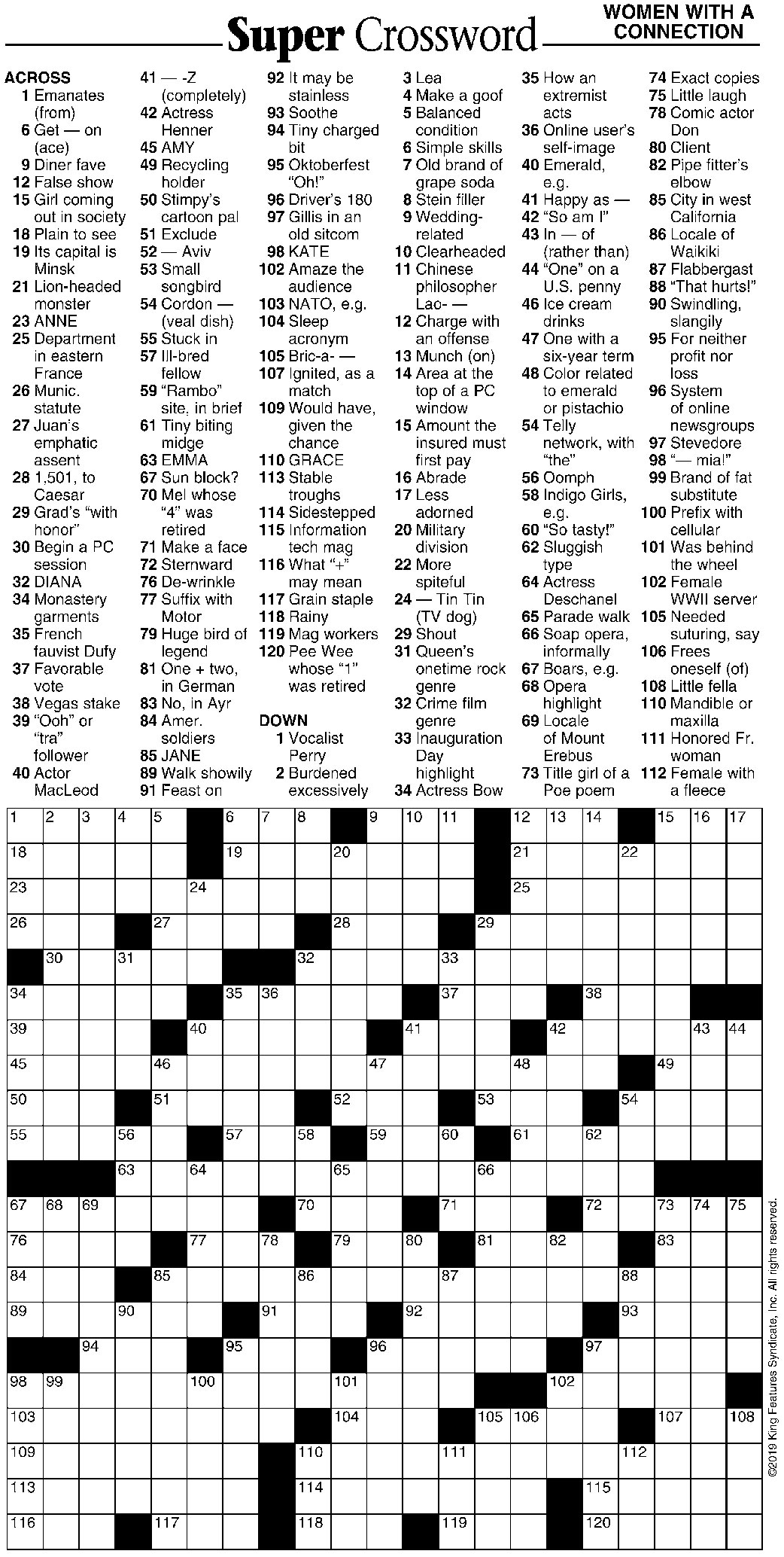 USA Today Crossword Puzzle Printable_92517