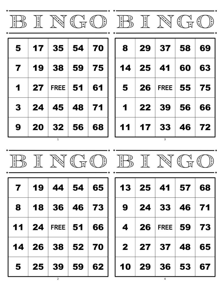 100 Free Printable Bingo Cards - Printable JD