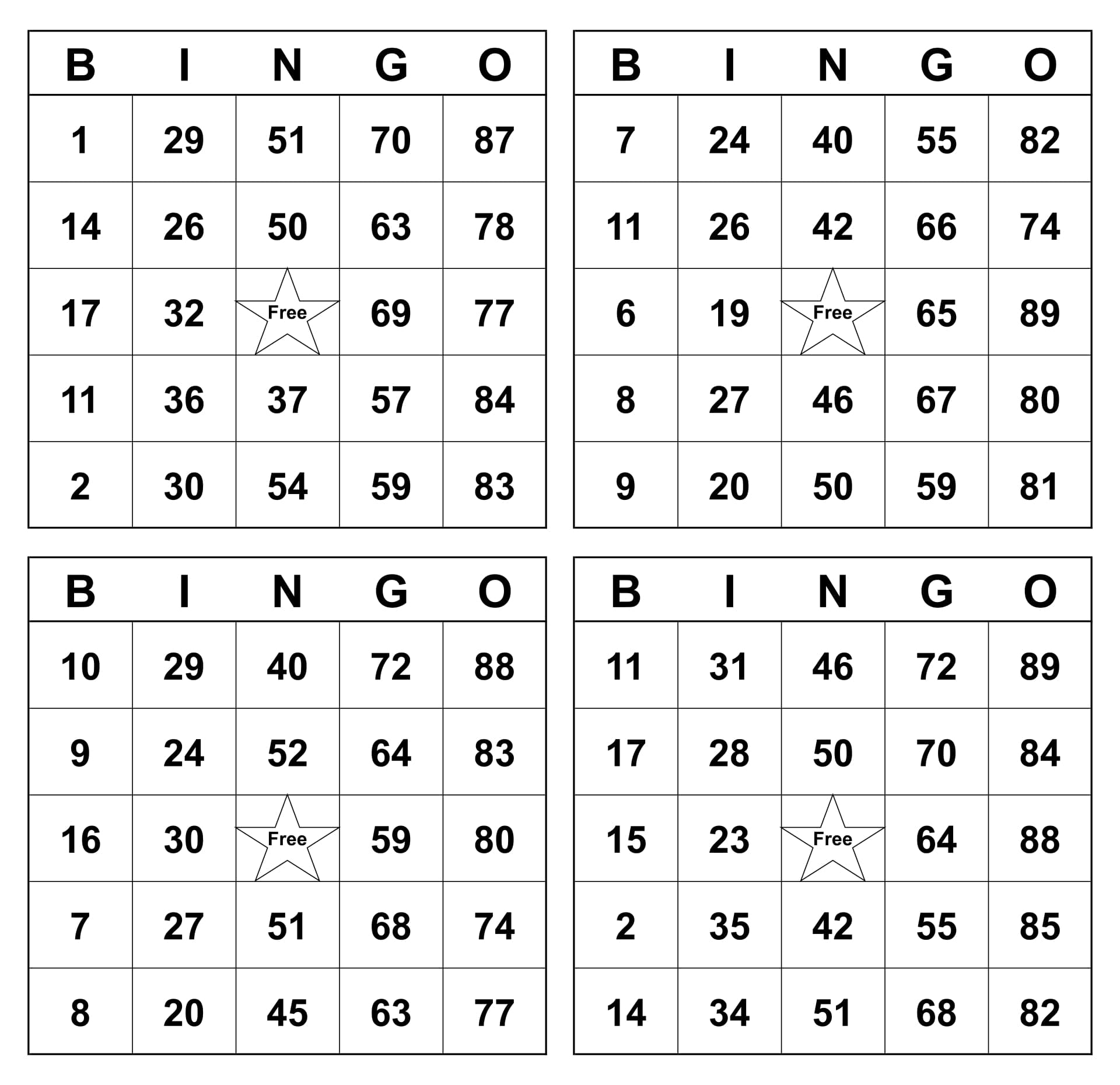 100 Free Printable Bingo Cards_58144