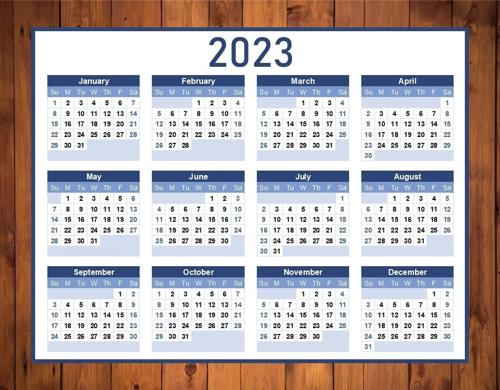 Calendarpedia 2023 Printable Printable JD